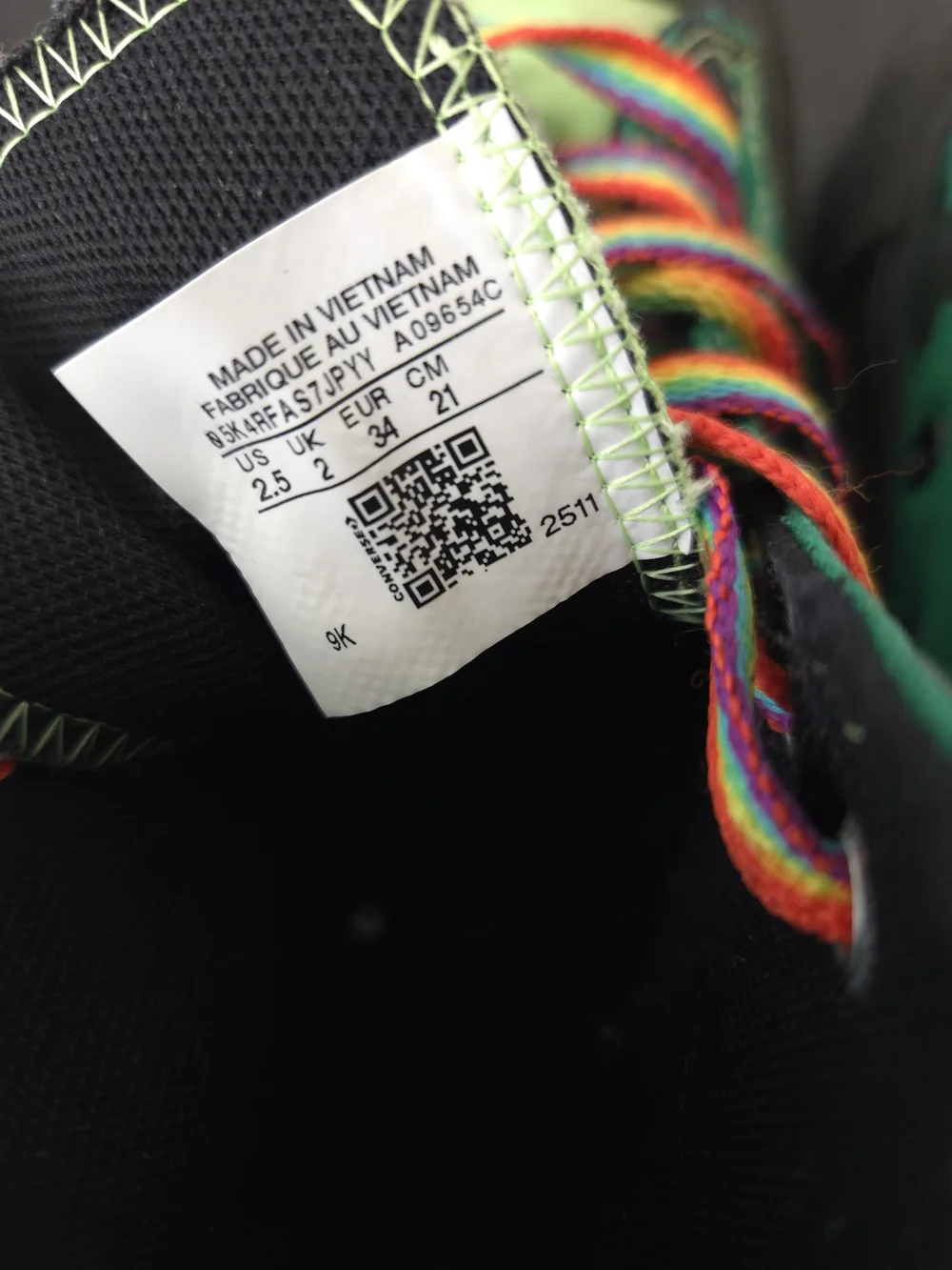 Converse Chuck Taylor All Stars Kids' Green High-Top Sneakers with Rainbow Laces